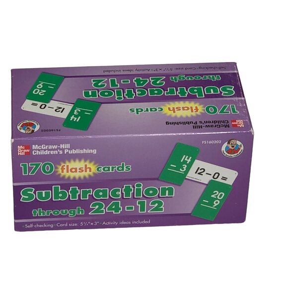 McGraw Hill Flash Cards Math Subtraction thru 24-12 Self Checking Homeschool - Picture 6 of 10
